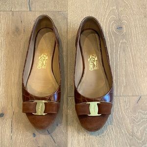 Salvatore Ferragamo Vara ballet flats. 100% authentic. Size 38. Brown
